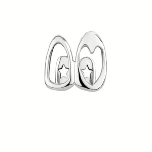En gros, Nouveaux accessoires hip-hop élégants et stylés unisexe en cuivre, avec design cœur double creux et motif dentaire doré lisse et élégant - Product Image 6