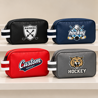 Sac de toilette personnalisé pour le hockey, en toile 500D, avec logo d'équipe, organiseur de voyage sportif, OEM