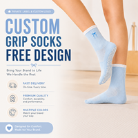 Chaussettes de yoga et de Pilates antidérapantes en coton tricoté pour femmes, mi-mollet, avec design personnalisé et logo sur le dessus, fourniture directe usine