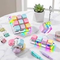 2026 NEW Factory Price LED Light Mechanical Keycap Keychain Fidget Clicker Keyboard Keyring Stress Relief Decompression Toys Vk