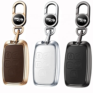 Kim loại da chìa khóa xe Bìa trường hợp đối với LAND ROVER <span class=keywords><strong>DEFENDER</strong></span> 110 khám phá 4 5 Keychain từ xa Keyring accessoires - Product Image 1