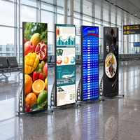 Poster LED Indoor P2.5 Digital Signage Layar Mobile Plug & Play Slim Slide Poster LED untuk Iklan Komersial Bioskop