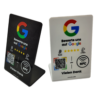 Tarjeta de revisión NFC personalizable 13,56 MHz RFID Soporte de redes sociales a prueba de agua con soporte de revisión de Google Tag213 215 216