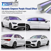Film teinté photochromique pour vitres automobiles Tuman Purple Chameleon 66% VLT 99% UVR 94% IRR en rouleau pour ateliers de teinture automobile, commande en gros OEM