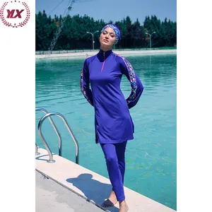 Muslim Swimwear Women Modest Hijab Long Sleeves Sport Swimsuit 3Pcs Islamic Clothing Printing Bathing Suit