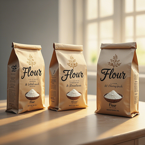 特注印刷小麦粉包装袋ジッパートップ付き1kg 2kg 5kg 10kg平底ポーチ用粉末小麦粉バッグ - Product Image 3