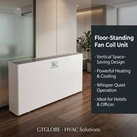 Unit Fan Coil Vertikal Ultra-Tipis GTGLOBE Terpasang di Permukaan, Baja Galvanis, Rendah Kebisingan, Hemat Energi untuk Eropa Timur Tengah CE