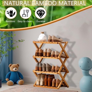Bamboo <b>Shoe</b> Rack Free Standing <b>Shoe</b> Rack for Closet Portable Folding <b>Shoe</b> Storage Rack Foldable <b>Shoe</b> Rack <b>Shoe</b> Storage Rack - Product Image 3