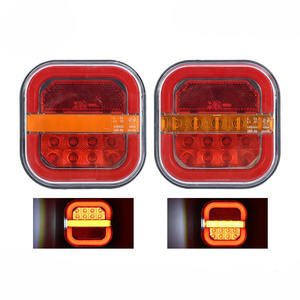 Offre Spéciale 12V 24V voiture carré LED feux arrière Hamburger Signal coulant cascade lumière pour camion Auto camion trafic feux arrière - Product Image 2