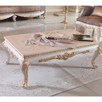 Table basse classique de luxe haut de gamme en bois sculpté à la main, meubles de salon décoratifs personnalisés