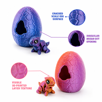 Set de Huevos de Dinosaurio para Armar, Impresos en 3D, con Efecto de Rotura y Figura de Dinosaurio en Miniatura, Material PLA