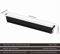 Grille LED longue et étroite intégrée, spot linéaire encastré multi-têtes anti-éblouissement, idéal pour une conception d'éclairage intégral sans luminaires dans toute la maison.