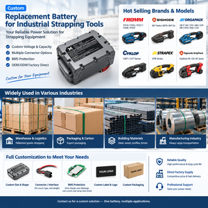 Batería de Repuesto Personalizada para Herramienta de Flejado, Paquete de Baterías de Iones de Litio de 12V 18V 24V, Compatible con FROMM Signode Orgapack - Product Image 2