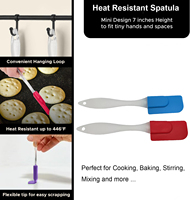 Mini spatule en silicone de qualité alimentaire Refine Factory, racloir antiadhésif avec poignée suspendue en PP transparent pour la pâtisserie et la cuisine à domicile