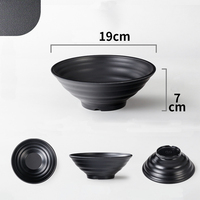 Ensemble de bols à ramen noirs écologiques personnalisés en mélamine pour servir des salades de fruits, des soupes et des mélange de plats