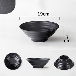 Bát Ramen Lớn Màu Đen Thân Thiện Với Môi Trường Tùy Chỉnh Bộ Bát Súp Trộn Rau Trộn Trái Cây Melamine - Product Image 4