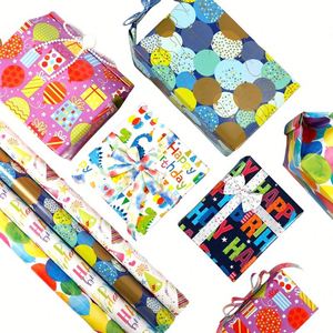 Wholesale Warpaholic Birthday <b>Wrapping</b> <b>Paper</b> Sheet Folded Flat Gift Tags for Party Baby Shower 0.43*3M/50*70CM Per Sheet - Product Image 2