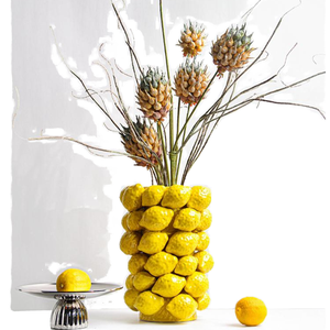 زهرية طاولة سيراميك حديثة فاخرة تصميم زهور فريد من الطين ديكور المنزل للزفاف صالون ديكور المنزل الزفاف محور الزفاف - Product Image 2