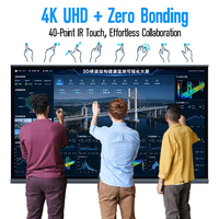 Tableau interactif tactile 4K sans liaison, Android 15/16, tableau intelligent pour l'enseignement avec fonction IA, 8+128G, tableau blanc intelligent