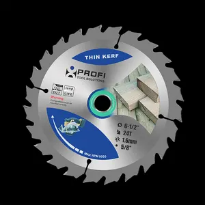 6 1/2 inch 24teeth knock out carbide tct saw blade cutting wood super thin kerf 1.6mm compatible with cordless circular saw
