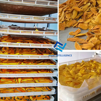 Commerciële groente- en fruitdroogmachine met PLC-touchscreenbesturing, warmtepomp, elektrische luchtverwarming, roestvrijstalen bakken, 500-2000 kg