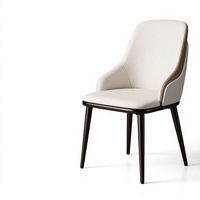 Chaise de salle à manger moderne bicolore, confort enveloppant, pieds en métal, pour restaurant, hôtel, design ergonomique de luxe