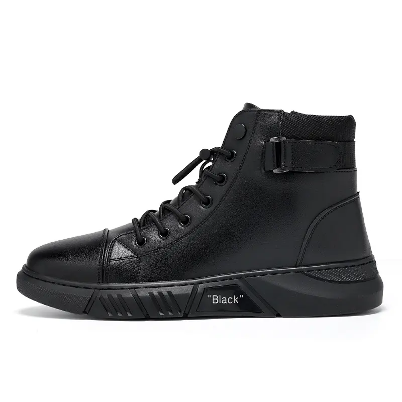 Zapatillas deportivas de piel sintética para hombre, calzado deportivo masculino de alta calidad, en color negro, personalizado