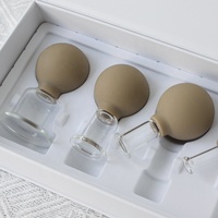 Ensemble de ventouses en verre et silicone pour le visage et le corps, ventouses de massage à aspiration sous vide, anti-cellulite, pots de ventouses faciales, soins de santé, cadeau