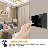 UBARO Zigbee Tuya – interrupteur mural intelligent, prise standard européenne, panneau en verre trempé à 3 postes, fonctionne avec Alexa Google Home, commande sans fil