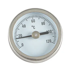 Nhiệt kế ống nước nóng trường hợp thép đo nhiệt độ lưỡng kim