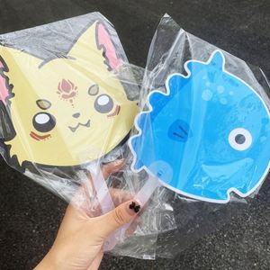 Éventail pliable transparent en PVC de forme ronde personnalisé avec personnage d'idole Kpop ou d'anime pour cadeau promotionnel - Product Image 3