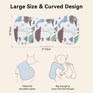 Paños de Bebé Personalizables con Estampado de Dinosaurio de 21''X10'', Baberos de Encaje Suaves y Absorbentes para Niños y Niñas, <span class=keywords><strong>Toalla</strong></span> de Alimentación para el Cuidado del Bebé - Product Image 3