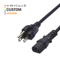 Fiche mâle US à 3 broches vers câble d'alimentation femelle IEC C13 Cordon adaptateur secteur 220V pour appareils électriques américains