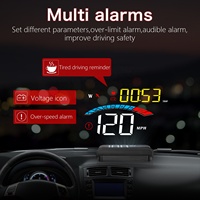 Affichage tête haute GPS M16 : vitesse, altitude, boussole, temps de conduite, kilométrage, test 100 km, capteur automatique anti-éblouissement pour toutes les voitures