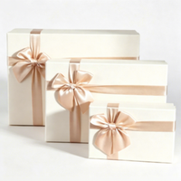 Emballage de bijoux en matériaux recyclés pour la Saint-Valentin, boîte carrée en carton avec ruban à nœud anglais, couvercle Heaven Earth, cadeaux pour boucles d'oreilles