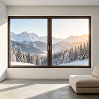 Fenêtres en bois recouvertes d'aluminium, design moderne, certifiées Energy Star, isolation thermique, verre triple trempé Low-E, persiennes, cuisine, maison