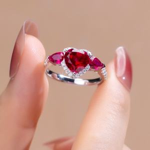 Anillo de Plata con Zafiro y Rubí Sintético de Laboratorio - Product Image 5