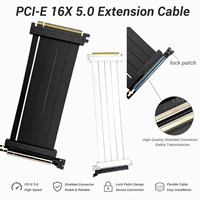 Câble Riser PCIe 5.0 X16 à âme en cuivre TPE, fil d'extension pour carte graphique Gen5, 12V 36W, plaqué or, blindage EMI 6 couches PCB, pour serveur