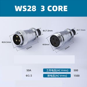 Conector de Aviación Serie TP/WS28, Ensamblaje de Cable con Conector en Línea de 2/3/4/5/6/7/8/10/12 Pines, Conector Eléctrico de Empalme a Tope - Product Image 6