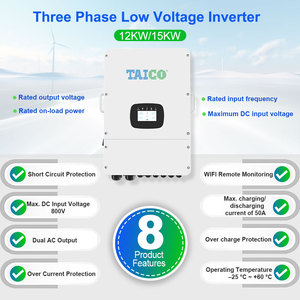 Prix d'usine – Système hybride triphasé basse tension 48 V 12 kW 15 kW certifié CE pour usage domestique, alimentation solaire vers CA 220 V - Product Image 3