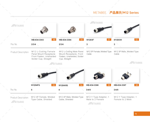 Connecteur de câble M12 4 8 broches vers capteur étanche mâle femelle <span class=keywords><strong>pour</strong></span> un connecteur industriel circulaire à code - Product Image 5