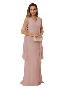 <span class=keywords><strong>Robe</strong></span> de Soirée en Mousseline Col en V Grande Taille <span class=keywords><strong>pour</strong></span> <span class=keywords><strong>Mère</strong></span> de <span class=keywords><strong>la</strong></span> Mariée et <span class=keywords><strong>du</strong></span> <span class=keywords><strong>Marié</strong></span> Tenue de Mariage - Product Image 3