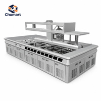 Cuisinière Combinée Multifonctionnelle de Luxe pour Cuisine Commerciale Intégrée avec Étagère Supérieure