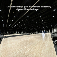 Revêtement de sol pour terrain de basketball en bois massif FH, design modulaire emboîtable, écologique, absorption des chocs, installation facile, sport