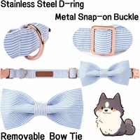 Collier pour chien et chat en coton doux et confortable avec nœud papillon, style unique, cadeau pour animaux de compagnie, 6 tailles