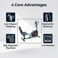Vélo d'exercice magnétique inclinable K-FIT GS-8509R – Équipement de musculation à domicile à prix abordable – Vélo d'appartement pour cardio en intérieur