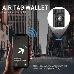 Multi-functional <strong>Trifold</strong> <strong>Wallet</strong> with Airtag Holder Slide-Out Card Slot, Carbon Fiber PU Leather Magnetic Money Clip Case for Men - Product Image 6