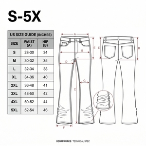 <span class=keywords><strong>กางเกง</strong></span><span class=keywords><strong>ยีน</strong></span><span class=keywords><strong>ส์</strong></span>ทรงขาบานแบบขาดๆ รุ่น S-5XL สไตล์สตรีทแวร์ ผ้าเดนิมหนา ทรงวินเทจ Y2K  ไซ<span class=keywords><strong>ส์</strong></span>ใหญ่พิเศษ S-5X  รับสกรีนโลโก้ - Product Image 3
