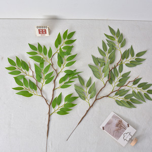 Bouquet de feuilles de bambou artificielles Laixing, 60 cm de haut, simulation réaliste, PVC souple, décoration de mariage, branche, accessoire pour arrangement floral - Product Image 3