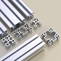 Profilé en aluminium 8040 8080 à rainure en T de 8 mm, profilé en aluminium 40x40 anodisé clair pour système de charpente industrielle